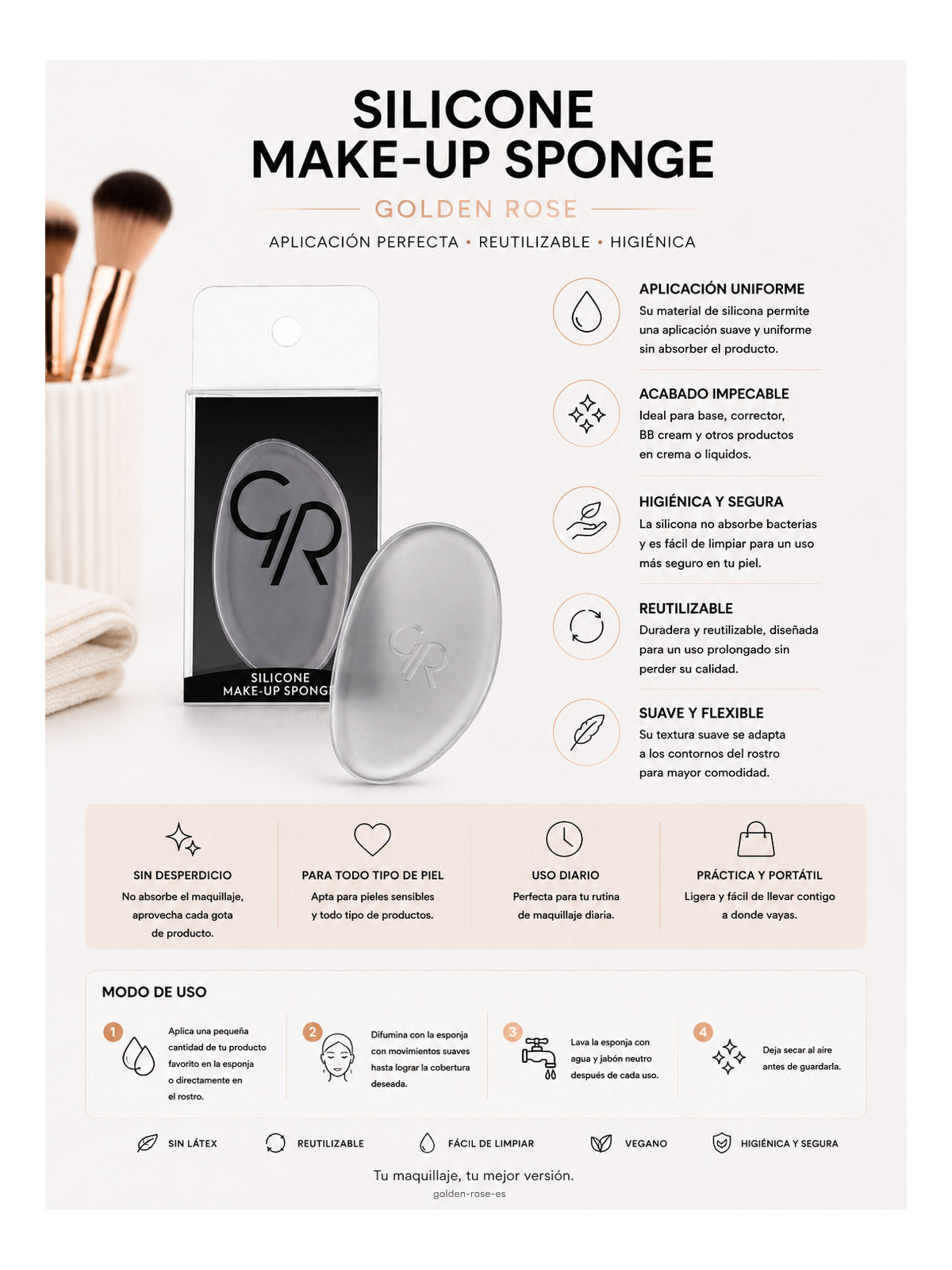 Esponja de Silicona – Aplicación Perfecta - Silicone Make Up Sponge