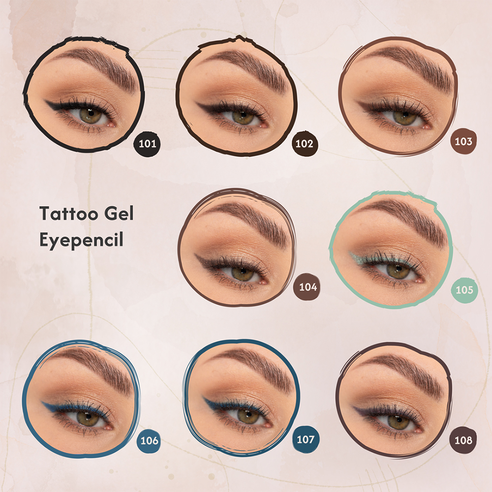Tattoo Gel Eyepencil – Lápiz de ojos en gel de larga duración.