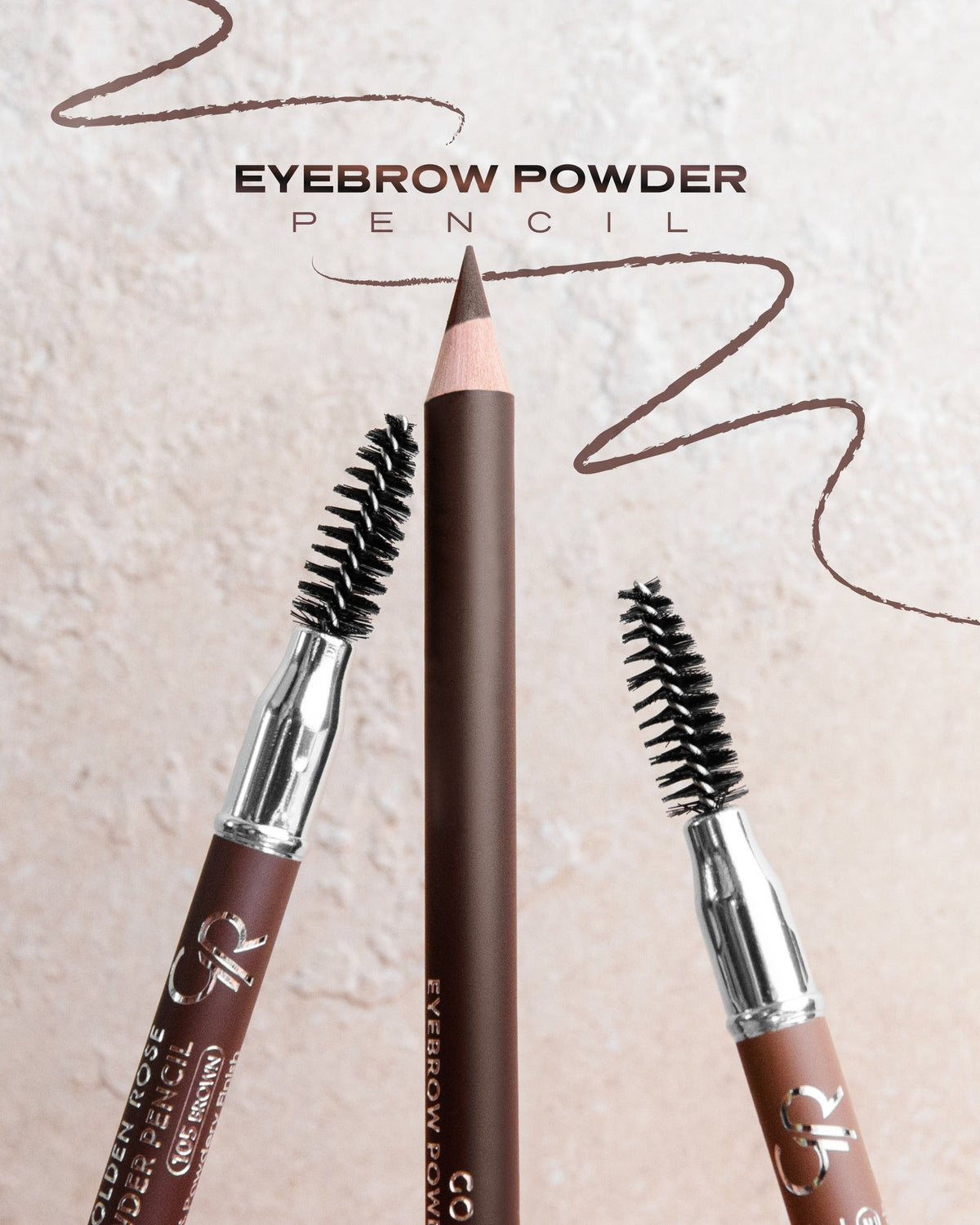 Eyebrow Powder Pencil – Lápiz de cejas con acabado empolvado y cepillo.