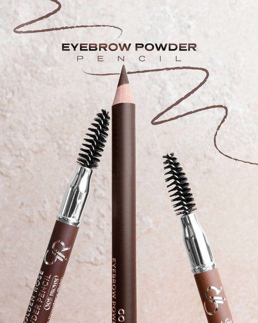 Eyebrow Powder Pencil – Lápiz de cejas con acabado empolvado y cepillo.