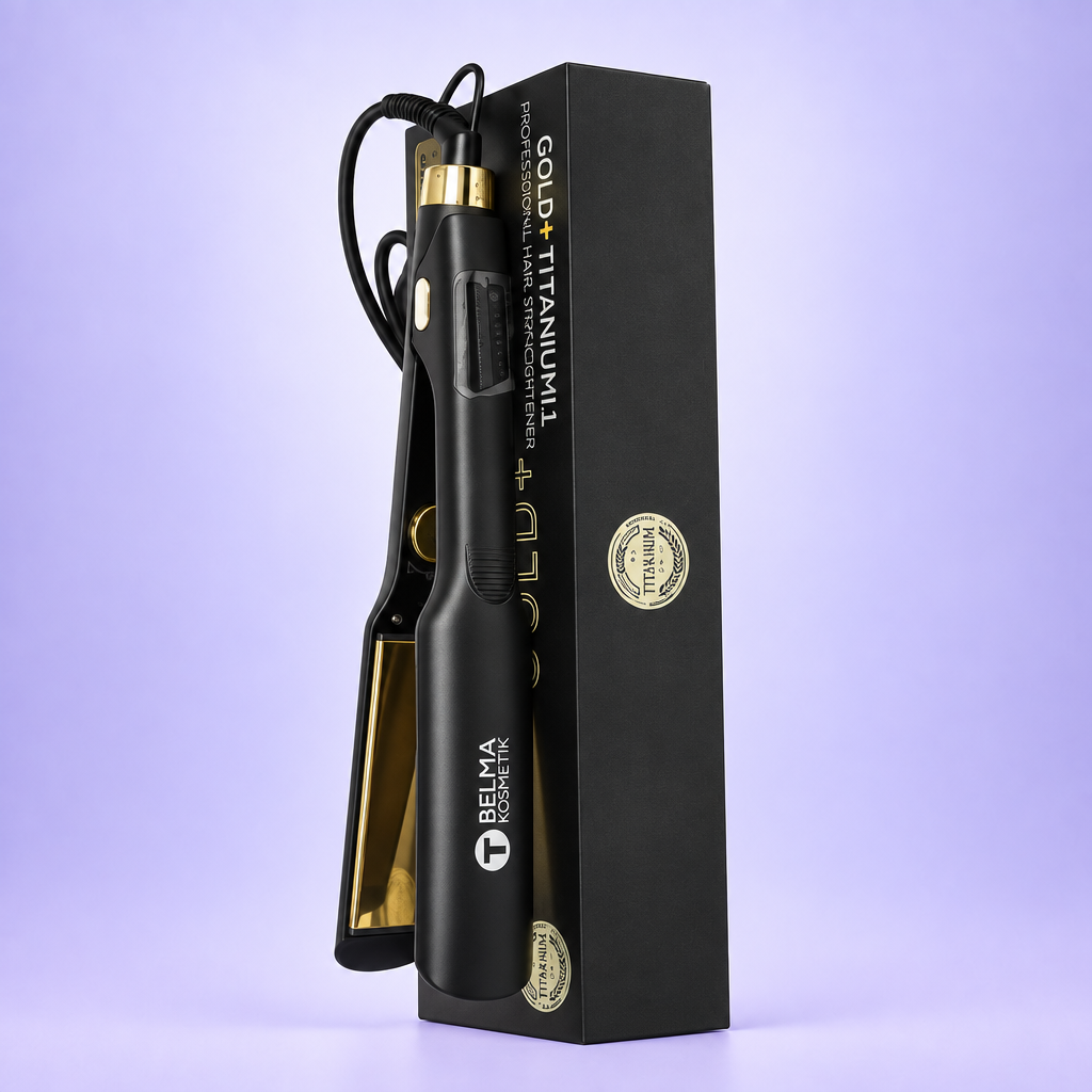 Belma kosmetik-Professional Hair Straightener Titani/or estreta versatil i per alisadt orgánic