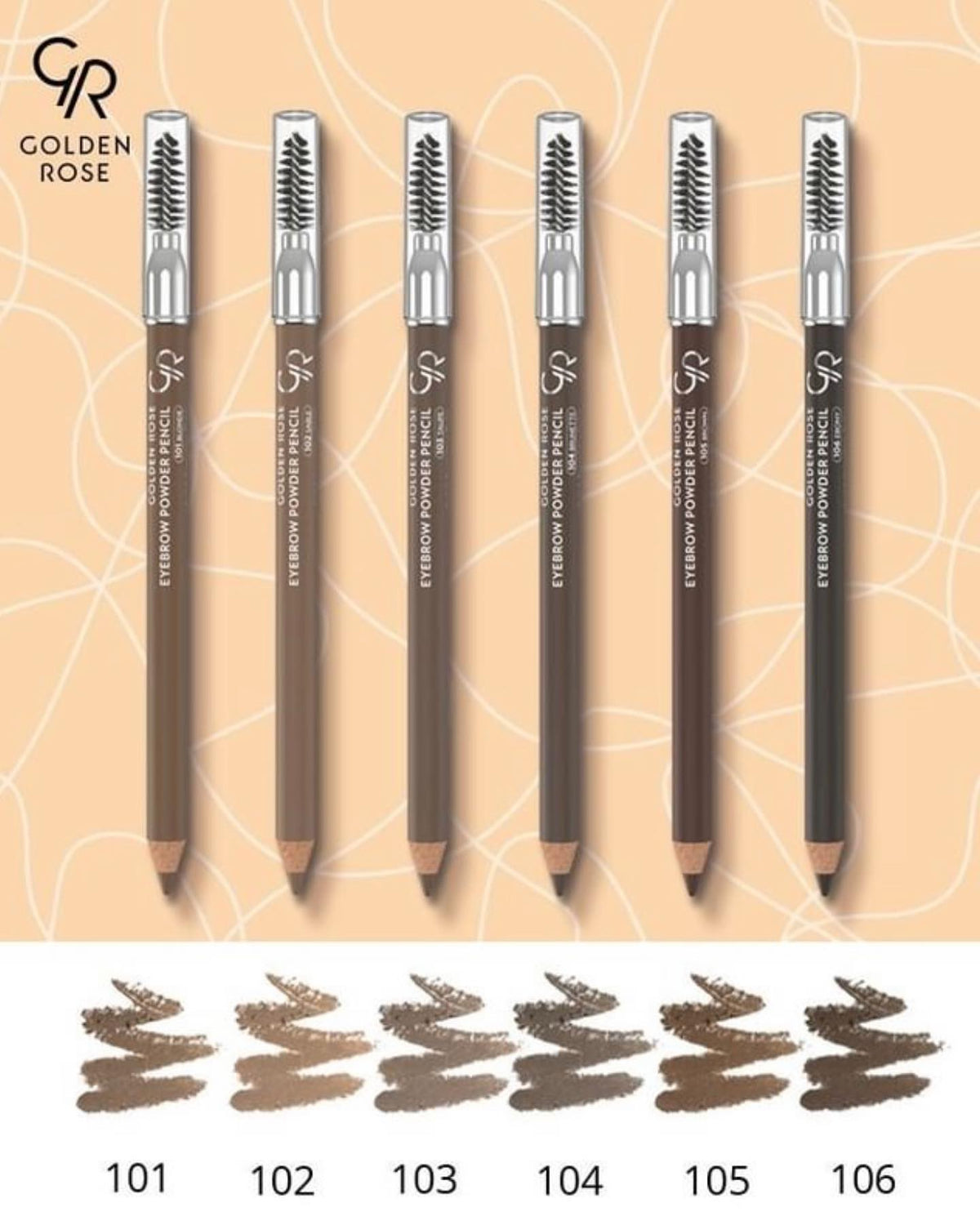 Eyebrow Powder Pencil – Lápiz de cejas con acabado empolvado y cepillo.