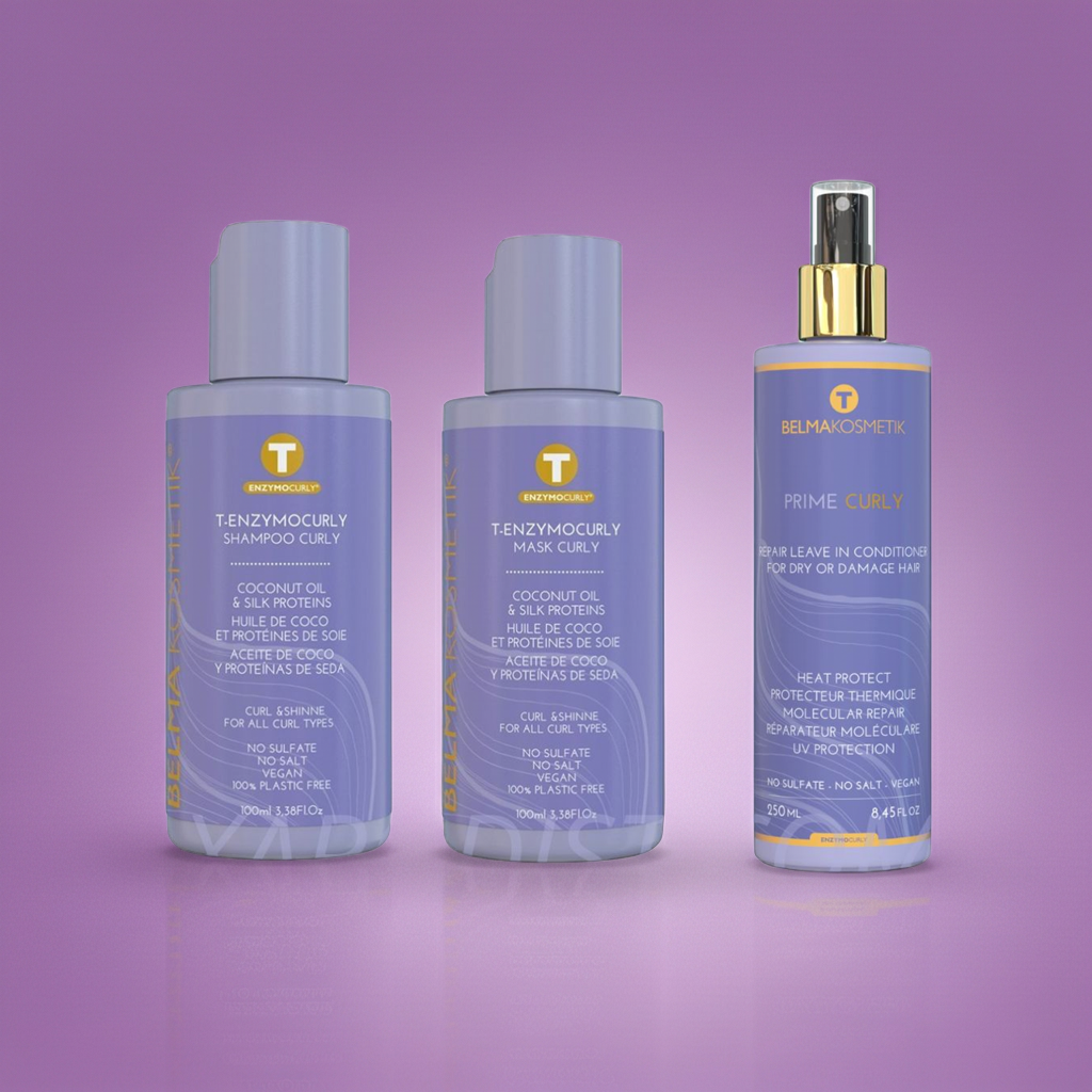 Belma kosmetik-Pack curly Prime-Repara, hidrata y protege mientras define y suaviza el cabello.