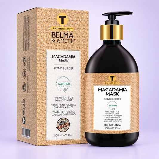 Belma kosmetik-Mascaril·la de macadàmia-manteniment per a cabells secs, danyats o amb color