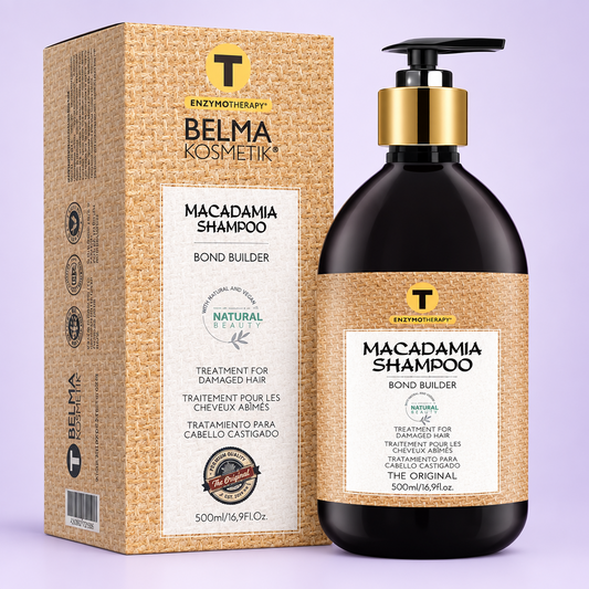 Belma kosmetik-Macadamia shampoo 500 ml-manteniment per a cabells secs, danyats i amb color