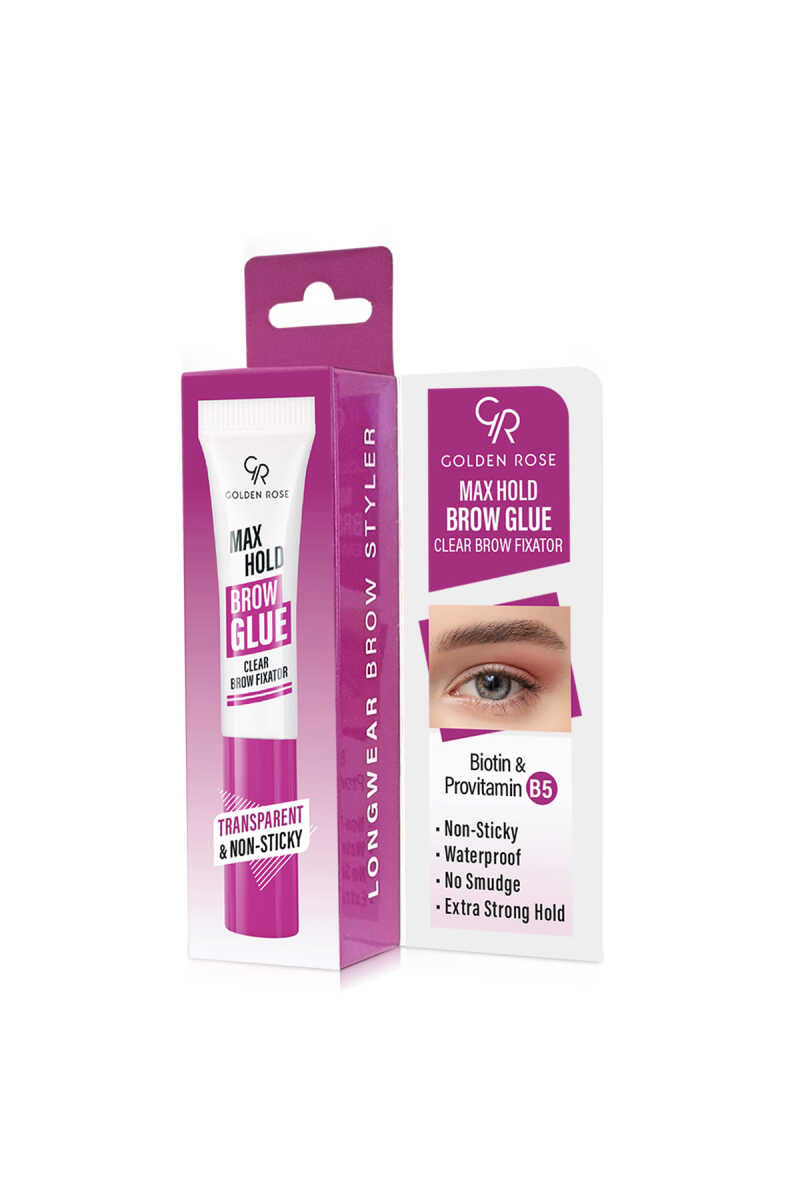 Max Hold Brow Glue – Gel fijador transparente para cejas.