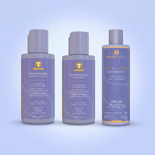 Belma kosmetik-Pack curly Wet-Gel rínxols humit, definició rínxols, sense residus, efecte mullat, styling, hidrata i protegeix mentre defineix i suavitza el cabell.