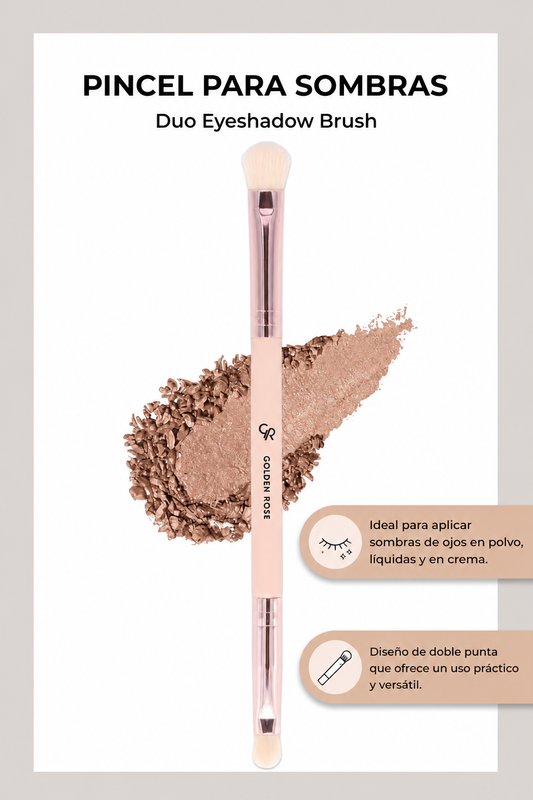 Brocha Doble para Sombras - Nude – Difuminado y Precisión - Duo Eyeshadow Brush