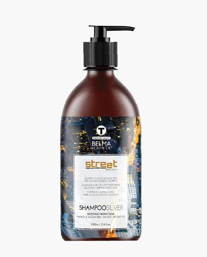 Belma kosmetik - Shampoo Silver-Champú neutralizante de colores indeseados, acabado plata-gris metálico
