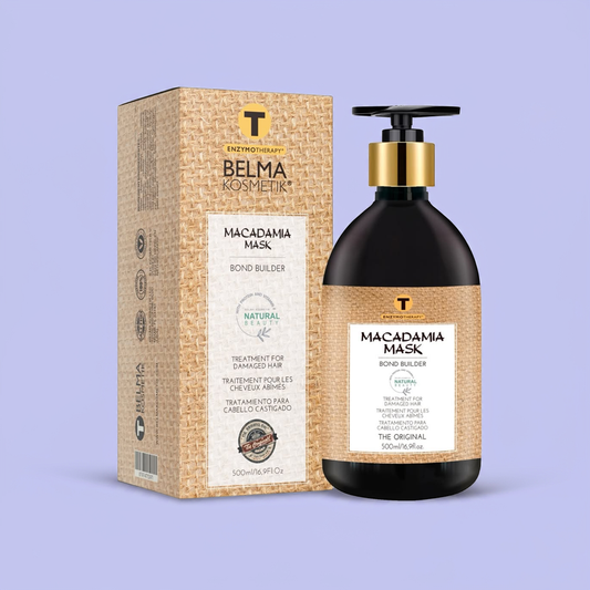 Belma kosmetik-Mascarila de macadamia-mantenimiento para cabellos secos,dañados o con color